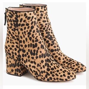 Sadi Jcrew Leopard Print Ankle Boots calf hair
